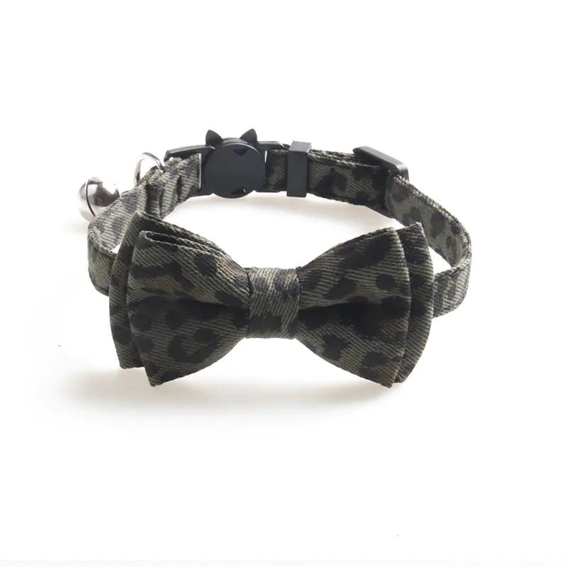 Leopard Pattern Cat Collar with Bell (Factory Direct)