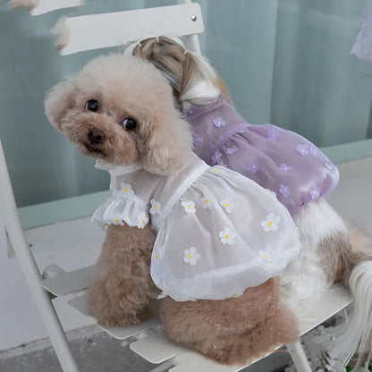 3D Flower Gauze Skirt for Dog Clothes