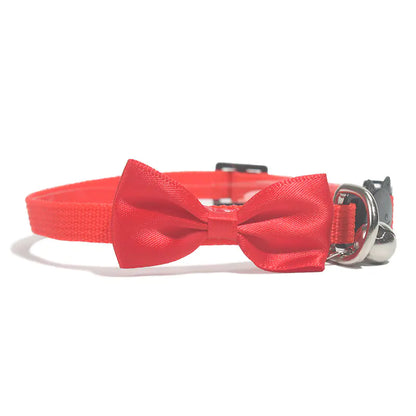 Nylon Pet Collar with Bell and Bow Design