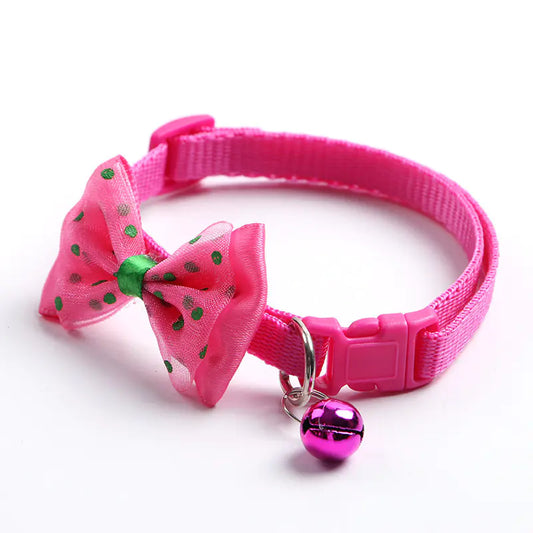 Adjustable Nylon Collar with Bowknot and Cat Bell