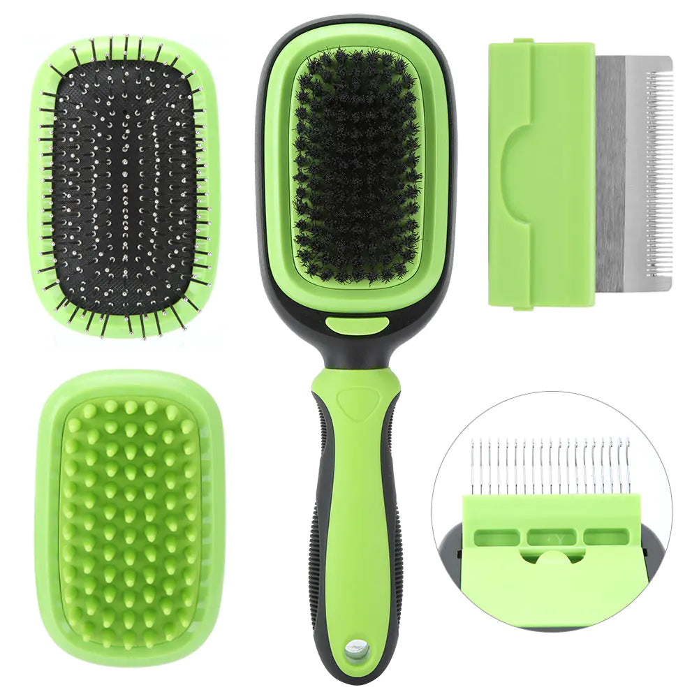 Pet Grooming Brush Set for Cleaning and De-shedding