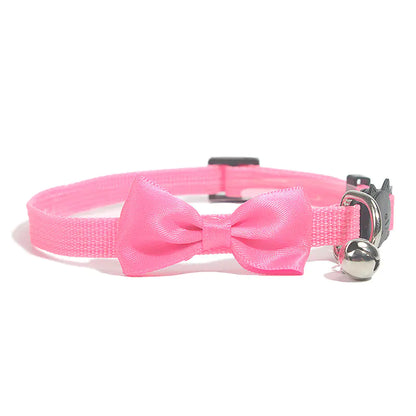 Nylon Pet Collar with Bell and Bow Design