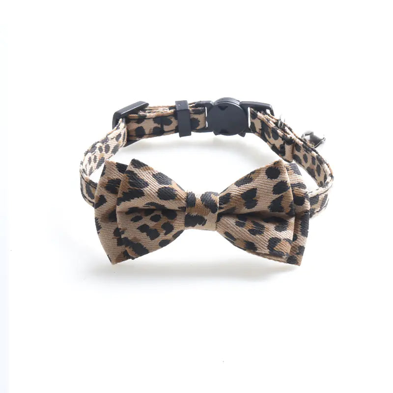 Leopard Pattern Cat Collar with Bell (Factory Direct)