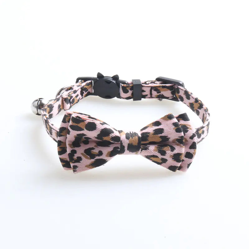 Leopard Pattern Cat Collar with Bell (Factory Direct)