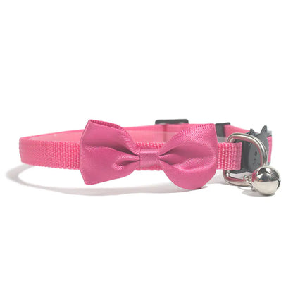 Nylon Pet Collar with Bell and Bow Design