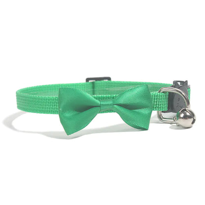 Nylon Pet Collar with Bell and Bow Design
