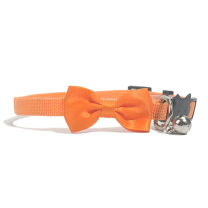 Nylon Pet Collar with Bell and Bow Design