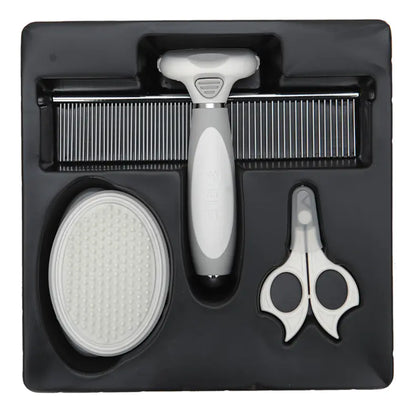 Pet Grooming Set: Nail Clippers, De-shedding Brush