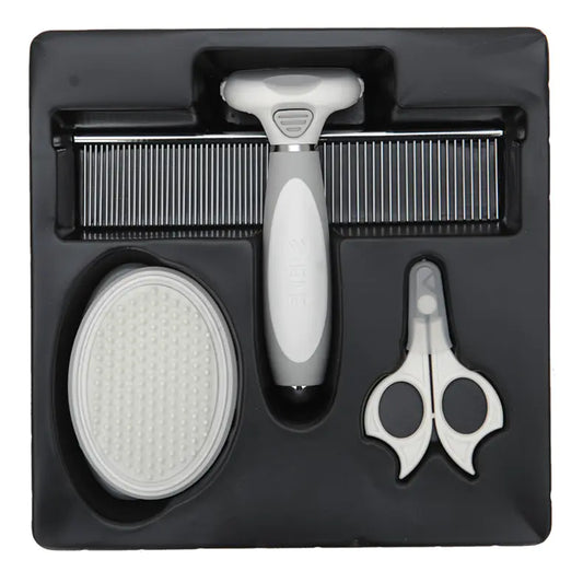 Pet Grooming Set: Nail Clippers, De-shedding Brush