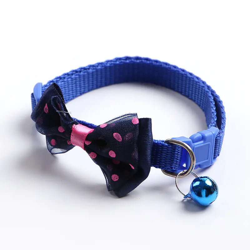 Adjustable Nylon Collar with Bowknot and Cat Bell