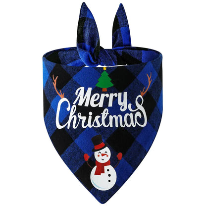 Cotton Plaid Triangle Scarf for Dogs and Pets