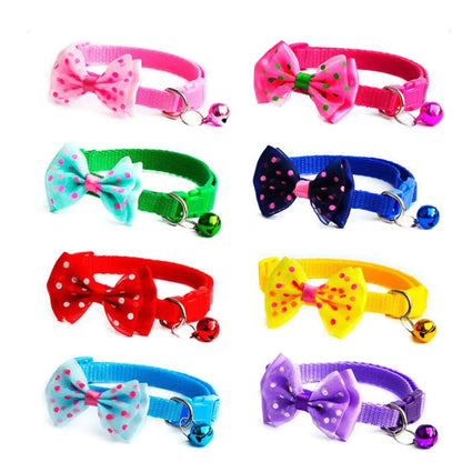 Adjustable Nylon Collar with Bowknot and Cat Bell