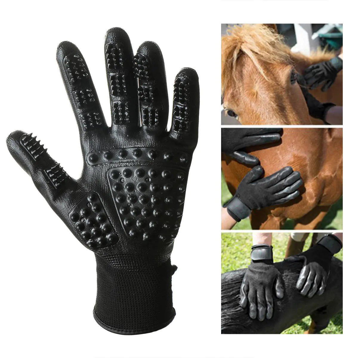 Cat Grooming Gloves with Bathing and Massage Brush