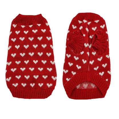 Warm Red Dog Sweater Skirt for Autumn and Winter
