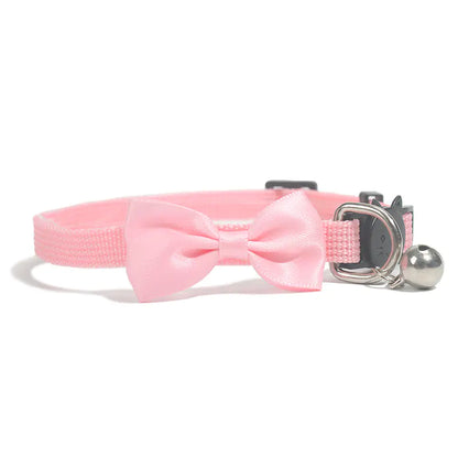 Nylon Pet Collar with Bell and Bow Design