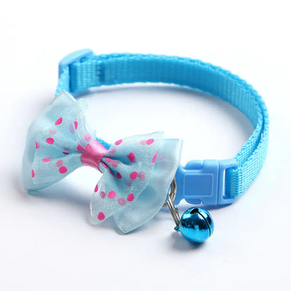 Adjustable Nylon Collar with Bowknot and Cat Bell