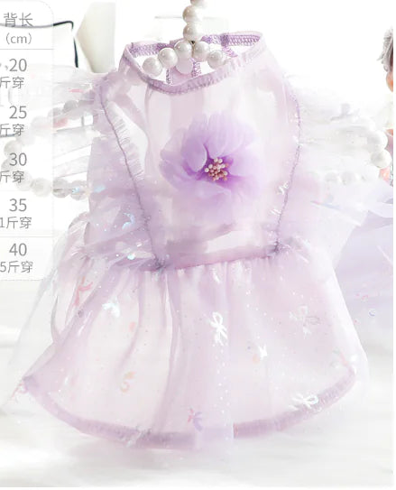 3D Flower Gauze Skirt for Dog Clothes