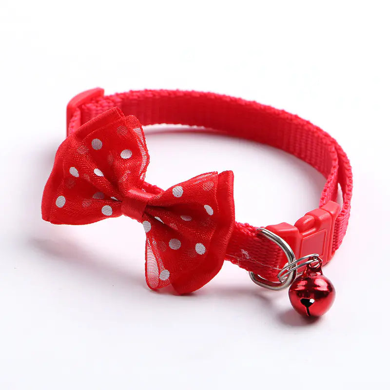 Adjustable Nylon Collar with Bowknot and Cat Bell