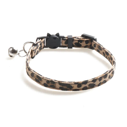 Leopard Pattern Cat Collar with Bell (Factory Direct)