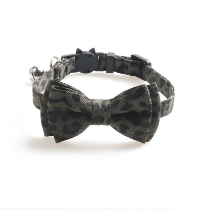 Leopard Pattern Cat Collar with Bell (Factory Direct)